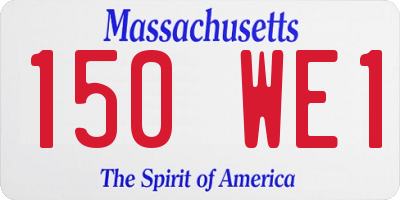 MA license plate 150WE1
