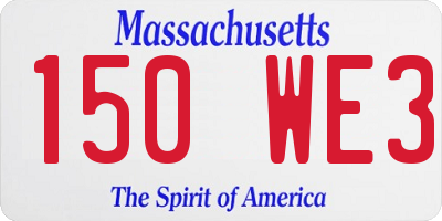 MA license plate 150WE3