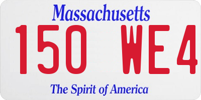 MA license plate 150WE4