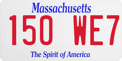 MA license plate 150WE7