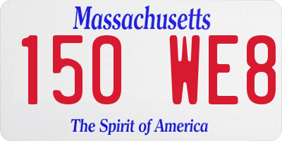 MA license plate 150WE8