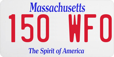 MA license plate 150WF0