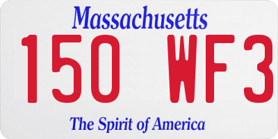 MA license plate 150WF3