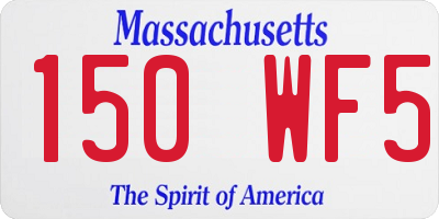 MA license plate 150WF5