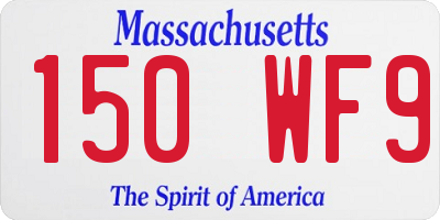 MA license plate 150WF9