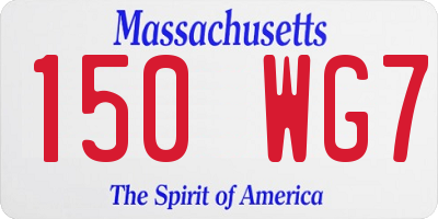 MA license plate 150WG7