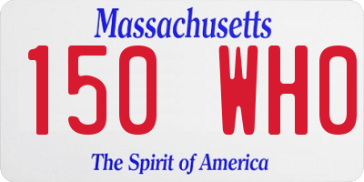 MA license plate 150WH0