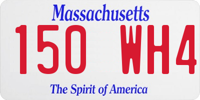 MA license plate 150WH4