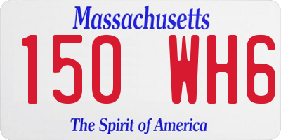 MA license plate 150WH6