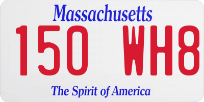 MA license plate 150WH8