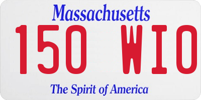 MA license plate 150WI0