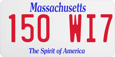 MA license plate 150WI7