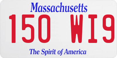MA license plate 150WI9