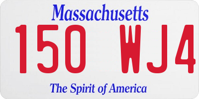MA license plate 150WJ4