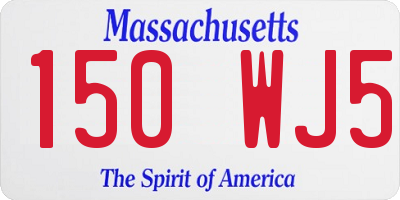 MA license plate 150WJ5