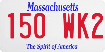 MA license plate 150WK2
