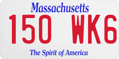 MA license plate 150WK6