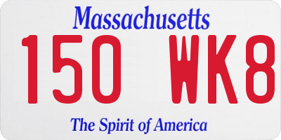 MA license plate 150WK8