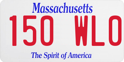 MA license plate 150WL0