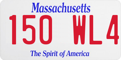 MA license plate 150WL4