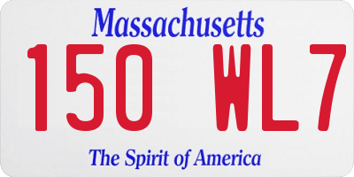 MA license plate 150WL7