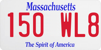 MA license plate 150WL8