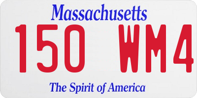MA license plate 150WM4