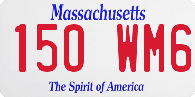 MA license plate 150WM6
