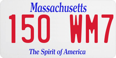 MA license plate 150WM7