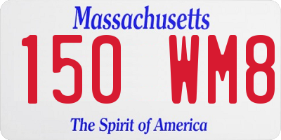 MA license plate 150WM8