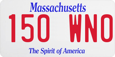 MA license plate 150WN0