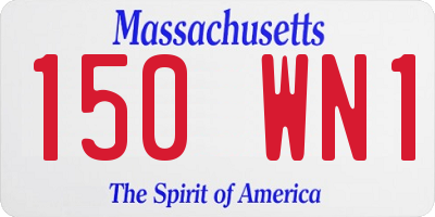 MA license plate 150WN1