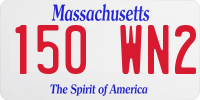 MA license plate 150WN2