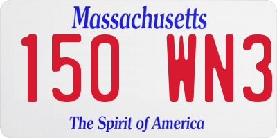 MA license plate 150WN3