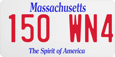 MA license plate 150WN4