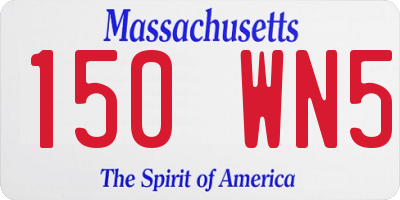 MA license plate 150WN5