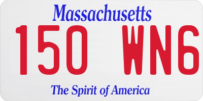 MA license plate 150WN6