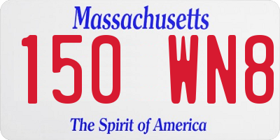 MA license plate 150WN8