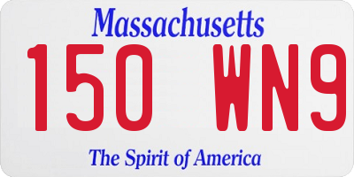 MA license plate 150WN9