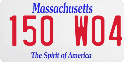 MA license plate 150WO4