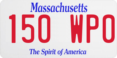 MA license plate 150WP0