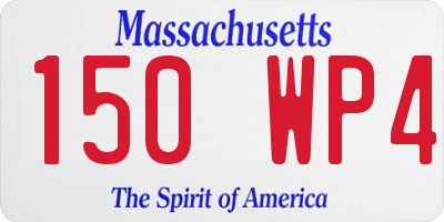 MA license plate 150WP4