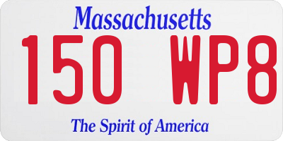 MA license plate 150WP8