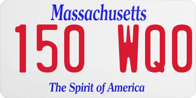 MA license plate 150WQ0