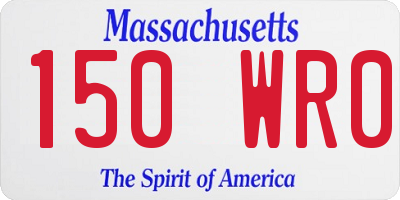 MA license plate 150WR0