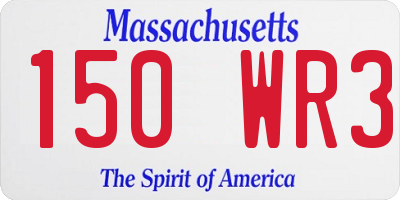 MA license plate 150WR3