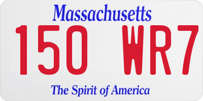 MA license plate 150WR7