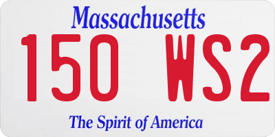 MA license plate 150WS2