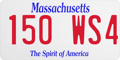 MA license plate 150WS4