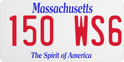 MA license plate 150WS6
